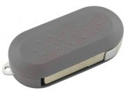 Producto Genérico - Carcasa de telemando gris con espadin plegable y 3 botones para Fiat 500